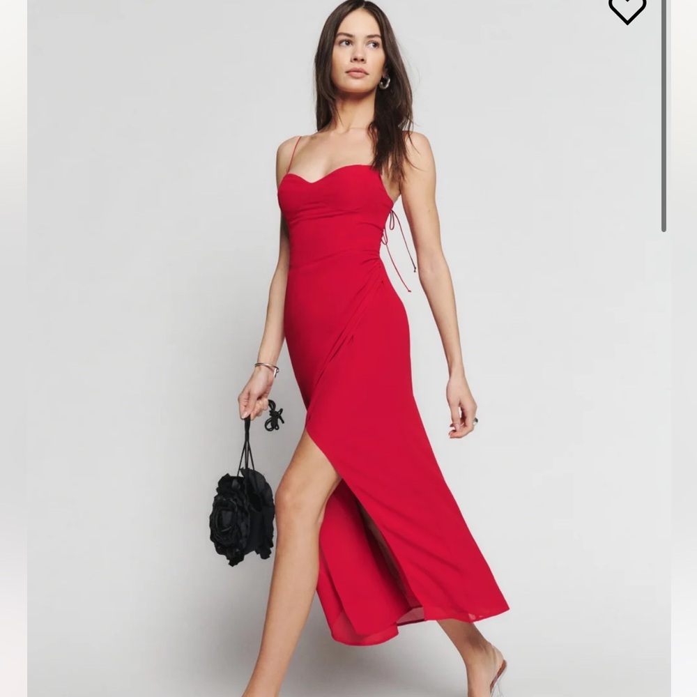 EUC Reformation Kourtney Dress Red - Size 10